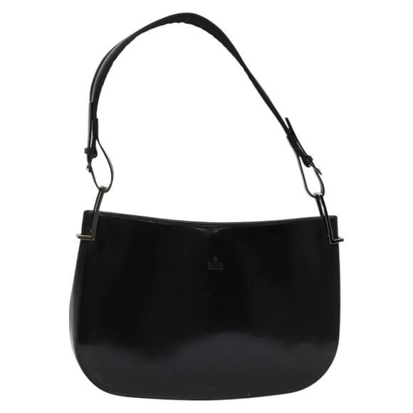 GUCCI Shoulder Bag Patent Leather Black 001 001 - Picture 1 of 16